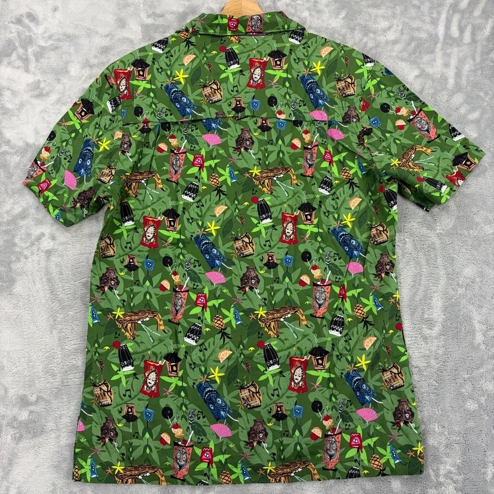 Disney Parks Hawaiian Shirt Large Trader Sams Grog Grotto Enchanted Tiki Camp